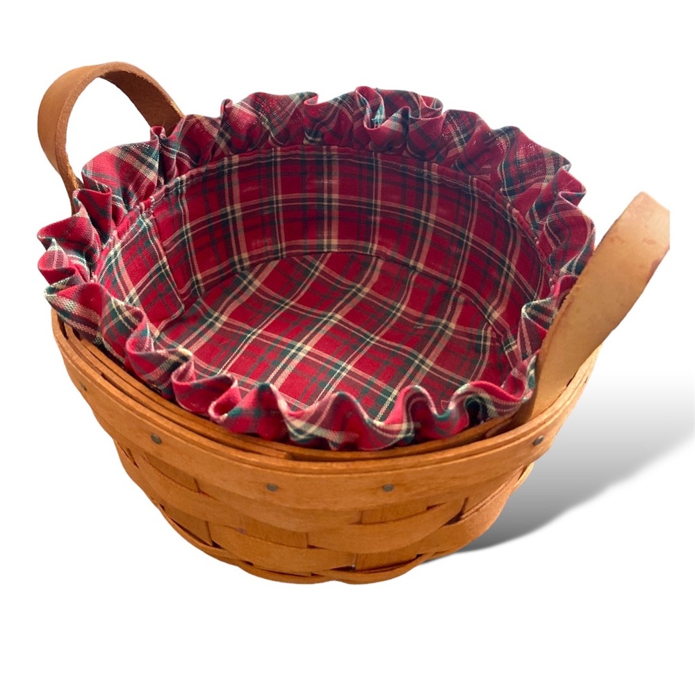 1991 Retired Button Basket Longaberger Handwoven with Liner